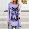 Long Sleeved Hoodie Spring and Autumn Animal Pattern Loose Women Bag Hip Crewneck Top XS-8XL