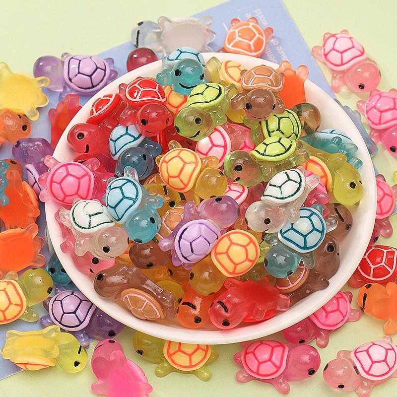 6/10Pcs Mini Luminous Turtle Home Decor Landscaping Resin Crafts Glowing Turtle Garden Fish Tank Miniatures Ornaments Decoration