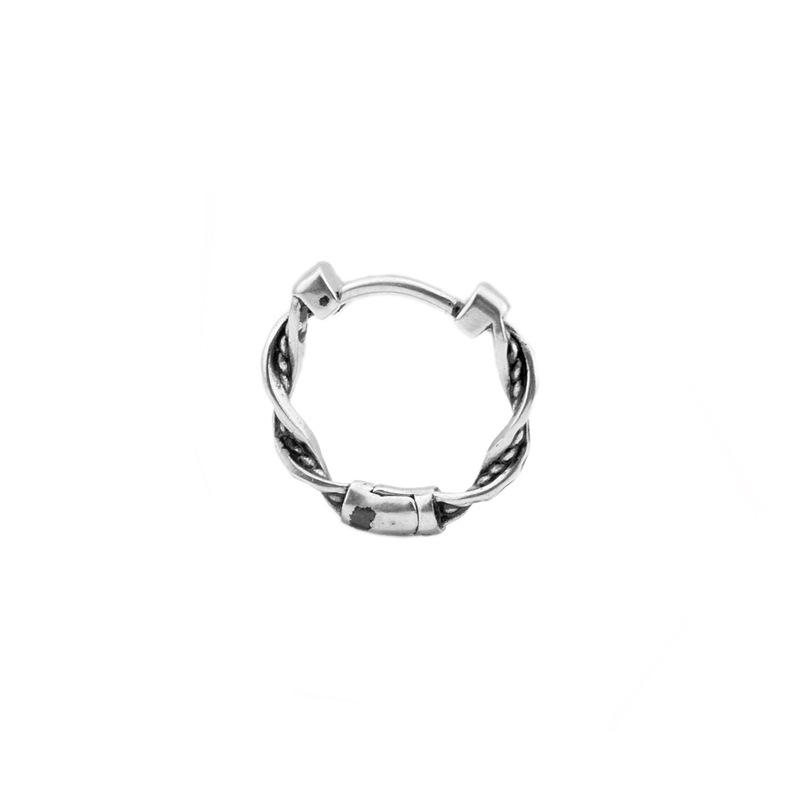 Серьги и клипсы из титановой стали в стиле панк в виде витой веревки для мужчин и женщин