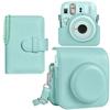 HIYQIN Fuji Мини Чехол Альбом PU Совместим с Instax Mini с Фото Брелоком и Регулируемым Ремешком Зеленый 13/12 и Набор, Кожа, 13/12, Карман, Альбом,