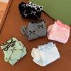 5Pairs Breathable Mid Tube Socks Thin Cotton Sweet Socks Women Cute Ruffle Bow Socks  Streetwear