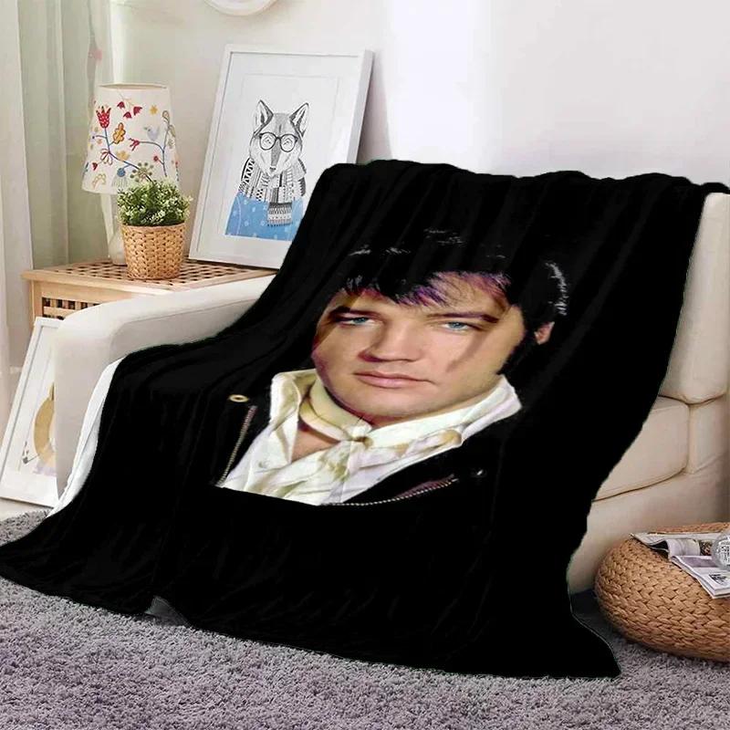 E-Elvis Presley Throw Blanket Soft Flannel Thin for Bed Sofa Cover Bedspread Home Deco Picnic Cooling Blankets for Beds Gift