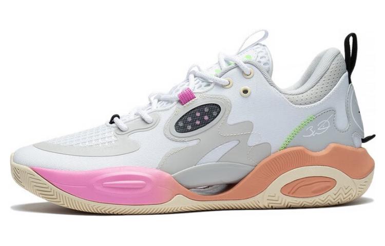 Li Ning Wade ALLDAY Скользкие, Износостойкие, Дышащие Низкие Баскетбольные Кроссовки Бело-Серые ABPT007-6