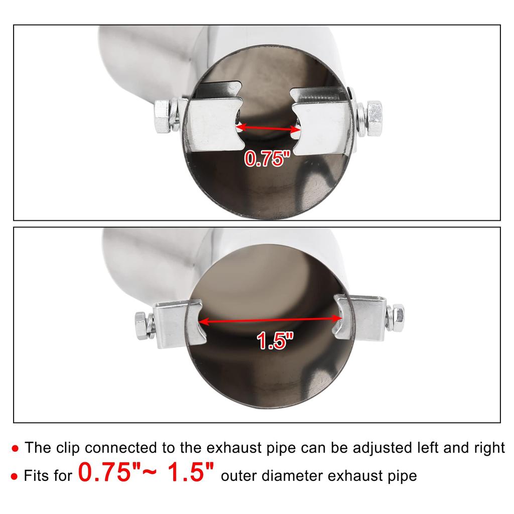 uxcell Резак для глушителя Труба глушителя из нержавеющей стали Автомобильный Хромированный Изогнутый Выхлопной Наконечник Подходит для диаметров