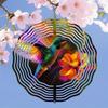 3D Hummingbird Wind Spinner Kinetic Metal Garden Decor Vibrant Floral Design Outdoor Indoor Wind Chime for Patio Yard Unique Gift Idea