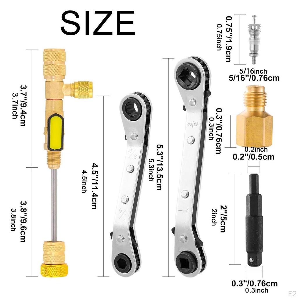 Valve Core Remover Installer Tool,Air Conditioning Repair Tools with Hex Bit Adapters SAE 1/4 and
