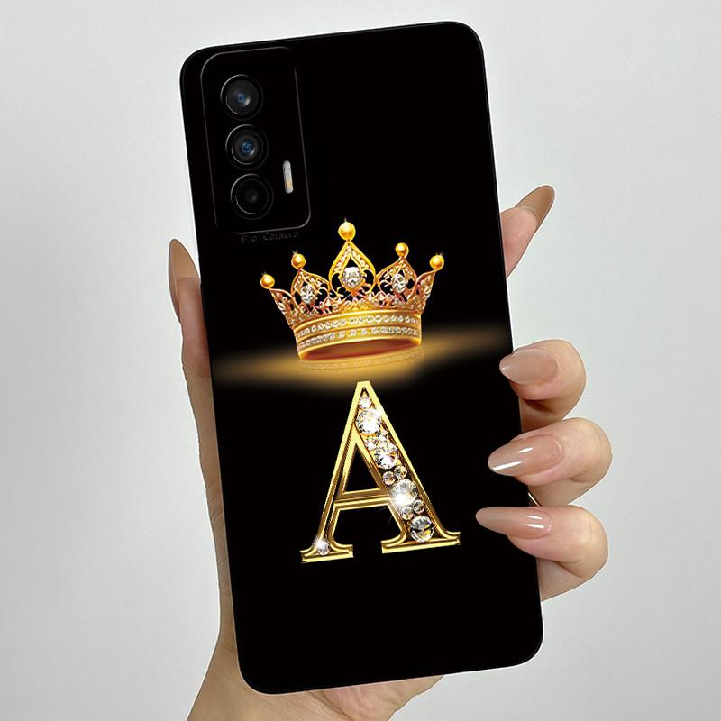 Для Realme GT Neo Flash / Neo 2T / Q3 Pro 5G Модный Чехол для Телефона с Первоначальной Буквой для Пары Мягкий Силикон ТПУ Защитный Чехол для Камеры