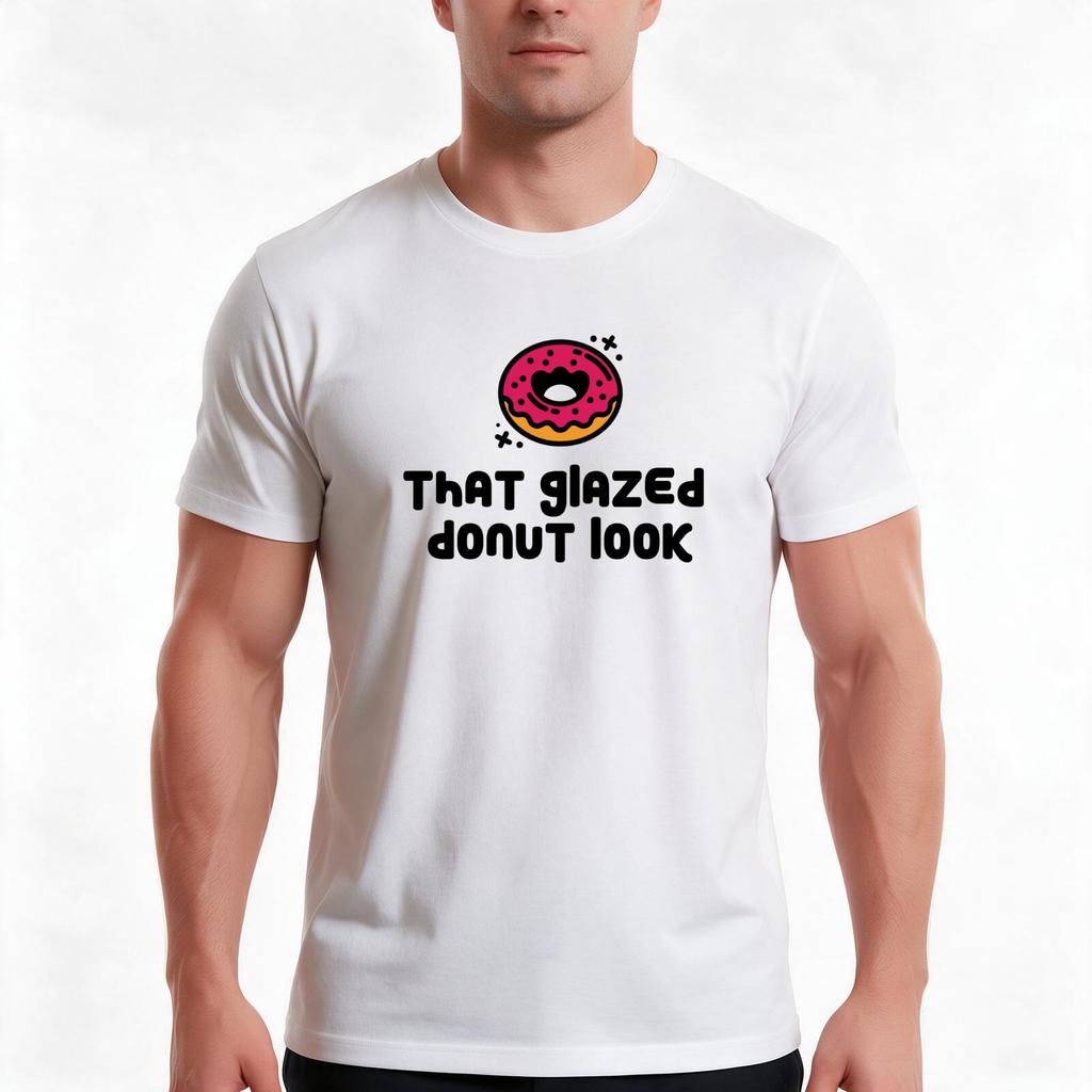 That Glazed Donut Look Tshirt Summer Casual Cotton Tee Oversized Streetwear Tops Vintage Graphic Print Unisex Unisex Unisex