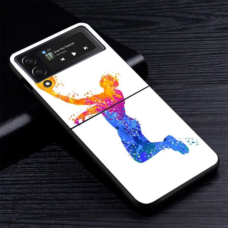 Basketball Basket Dunk Z Flip 7 Phnoe Case For Samsung Z Flip 6 5 4 3 5G Galaxy ZFlip7 ZFlip4 ZFlip5 ZFlip6 ZFlip3 Phone Cover 4