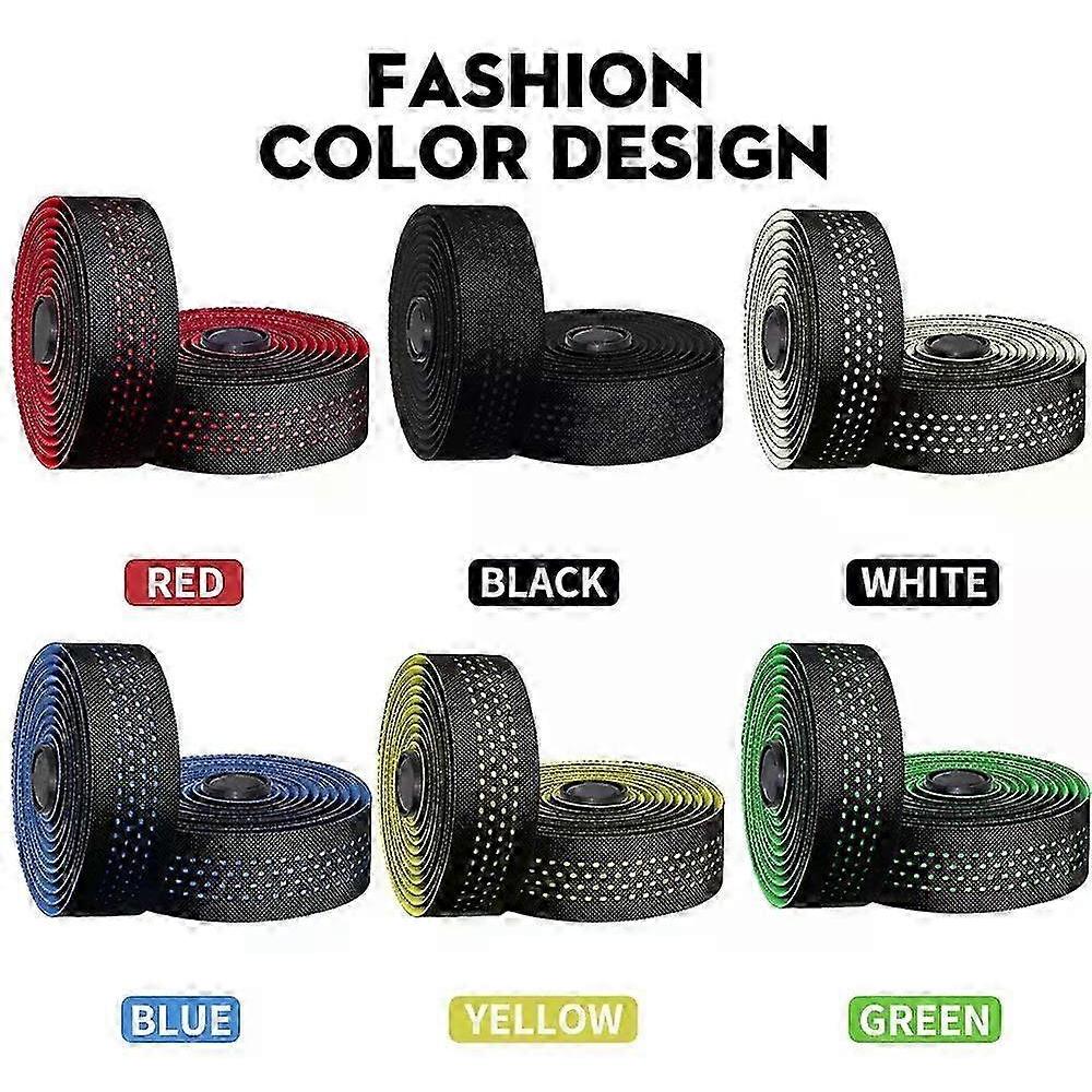 26-27 1pair Perforated Breathable Handlebar Tapes Non-slip Road Bike Bar Tape EVA/PU Soft Anti-Vibration Wrap Tape Durable Bar Bartape