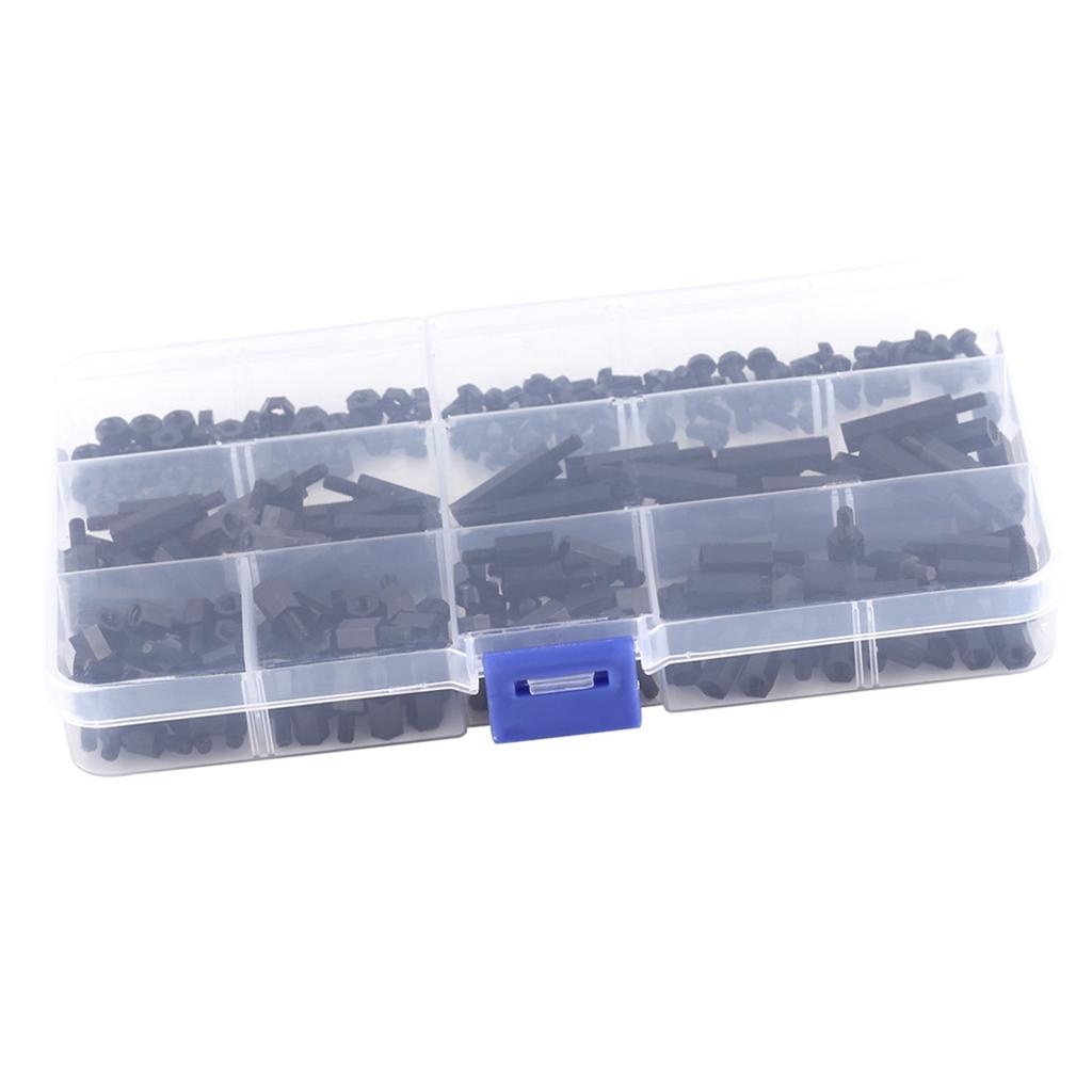 250 шт. нейлоновая M3 шестигранная стойка мужская распорка винт гайка набор ассортимент (М3 мужской противостояние А)