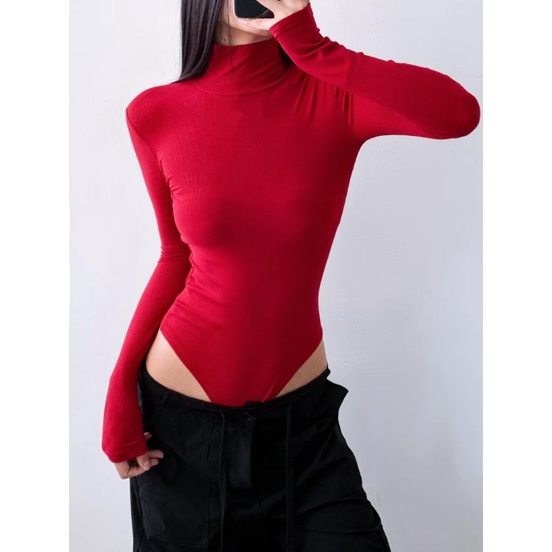 Ветрозащитная эластичная водолазка с длинными рукавами, женская универсальная однотонная облегающая футболка с нитками и верхом