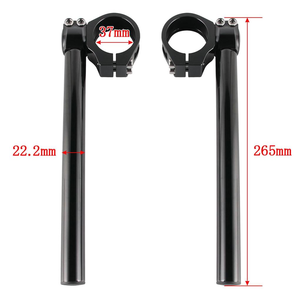 Adjustable Angle 37mm Separate Low Universal Fit for Motorcycles 37 37-Piece Handlebars, Type, 22.2mm, Black,
