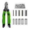 Fishing Crimping Pliers with 250 Crimp Sleeves Anti-slip Ergonomic Handle Tube Wire Rope Crimping Tools Swager Crimper Outdoor Fishing Accessories