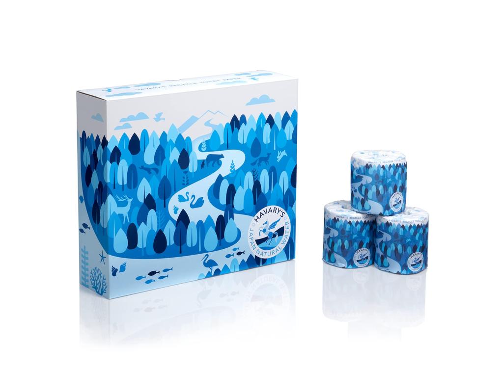 Переработанная туалетная бумага x 12 HAVARY'S (Двойные рулоны по 26,5 м)