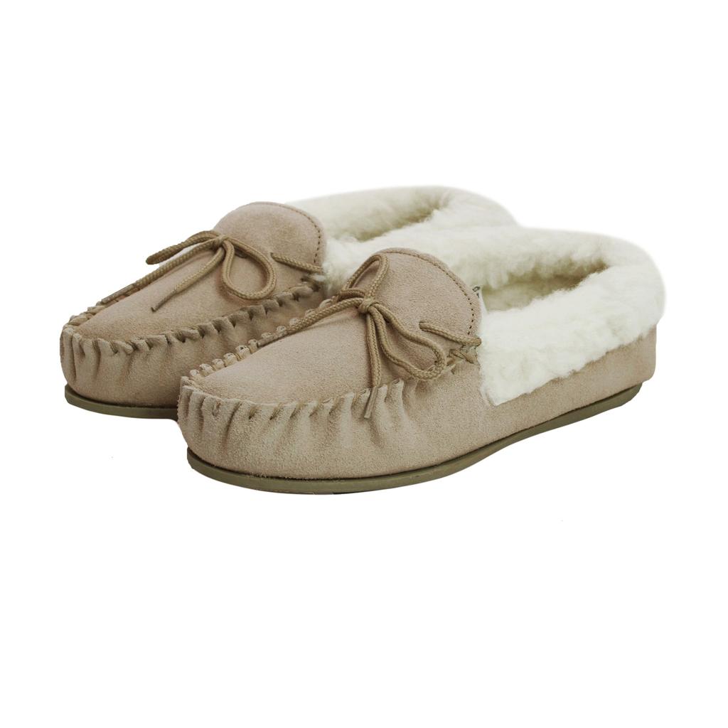 Eastern Counties Leather Womens/Ladies Hard Sole Wool Lined Moccasins