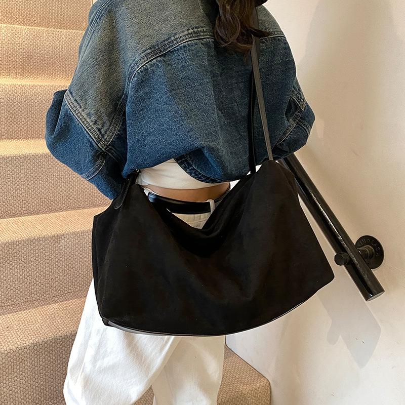 Slack Feeling большая вместительная сумка-подушка из ленивой замши, новая ретро-сумка на одно плечо для осени и зимы