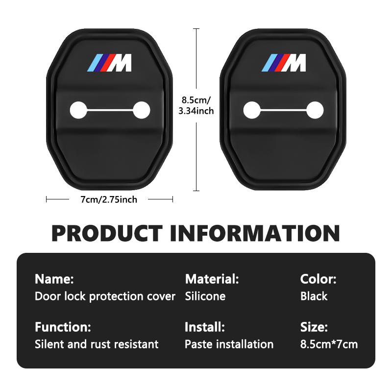 vbjly8 For BMW Silicone Car Door Lock Cover Protect Buckle Cover Latch Stop M 1 3 4 5 6 7 Series X1 X3 X4 X5 G20 G38 F48 E36 E39
