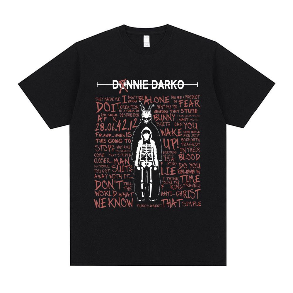 Мужская и женская футболка с графическим принтом Donnie Darko, повседневная хлопковая футболка, мужская готическая рок-классика, винтажная футболка с коротким рукавом