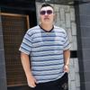 Свободная полосатая футболка для полных мужчин больших размеров, популярные молодежные топы больших размеров с короткими рукавами, вес 200 фунтов