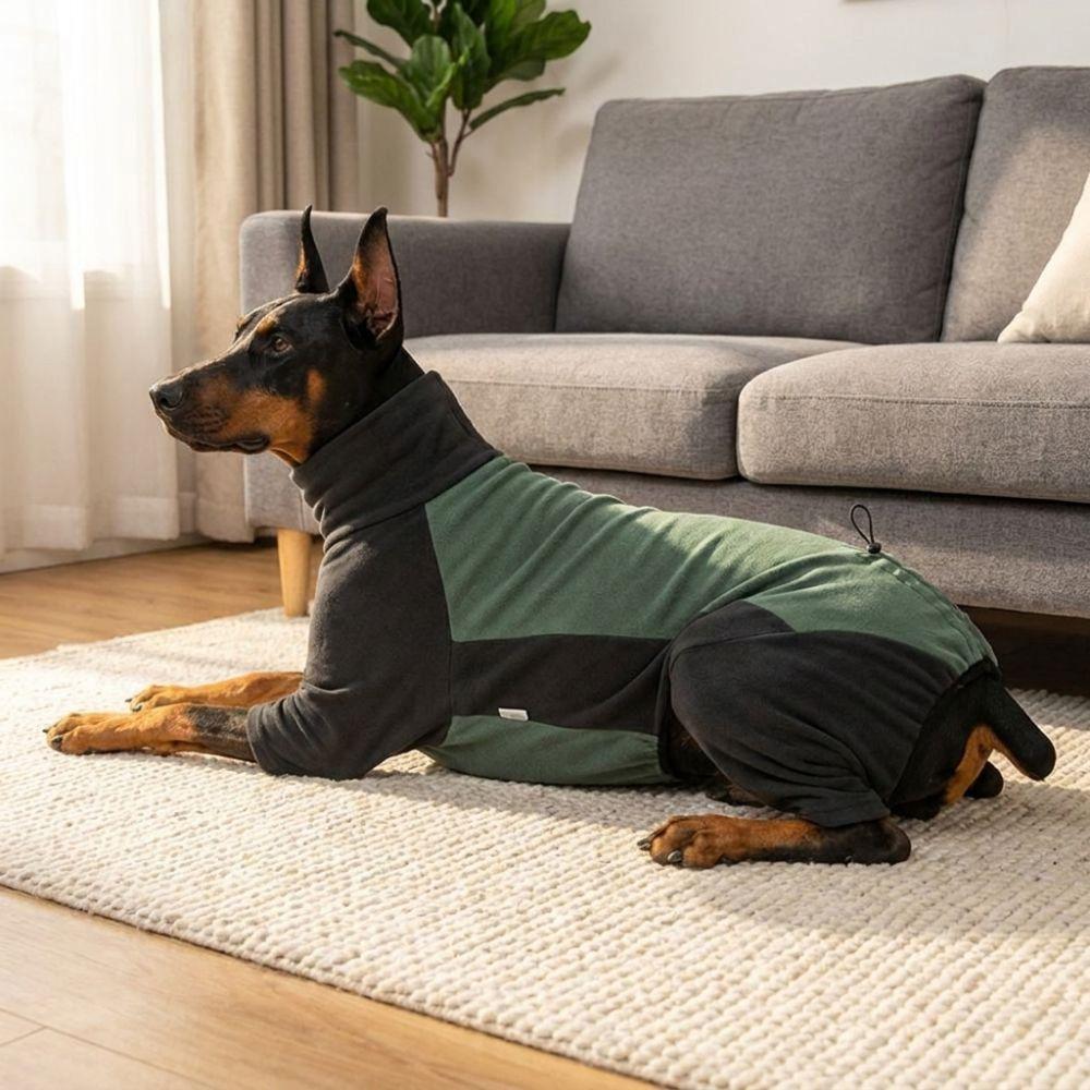 High Stretch Fleece Dog Jumpsuit Soft Warm Dog Warm Pajamas Dog Winter Home Outfit Sleeping