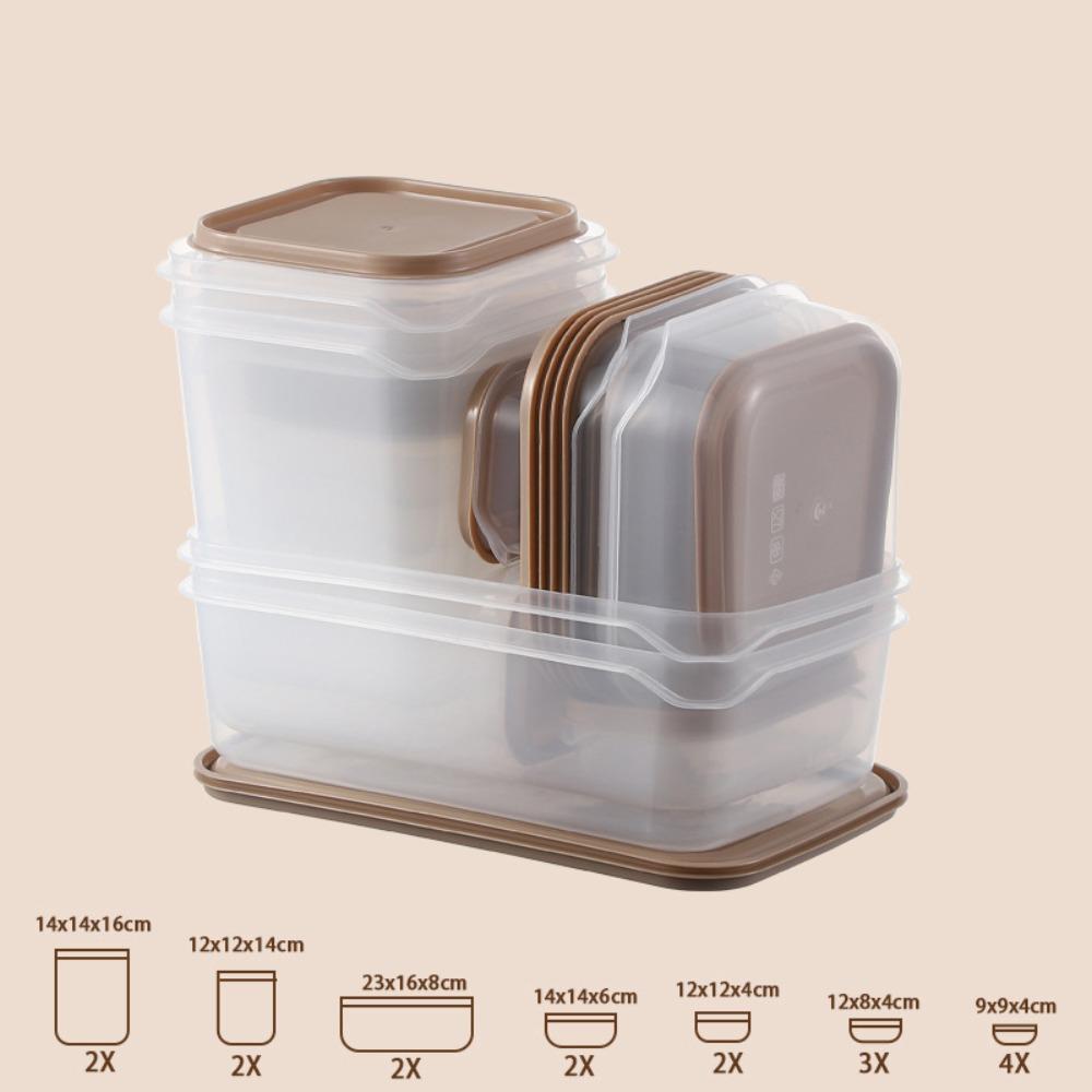 17Pcs/Set Stackable Fresh Keeping Box Plastic with Lid Food Storage Box Reusable Sealed Meal Prep Container Grain