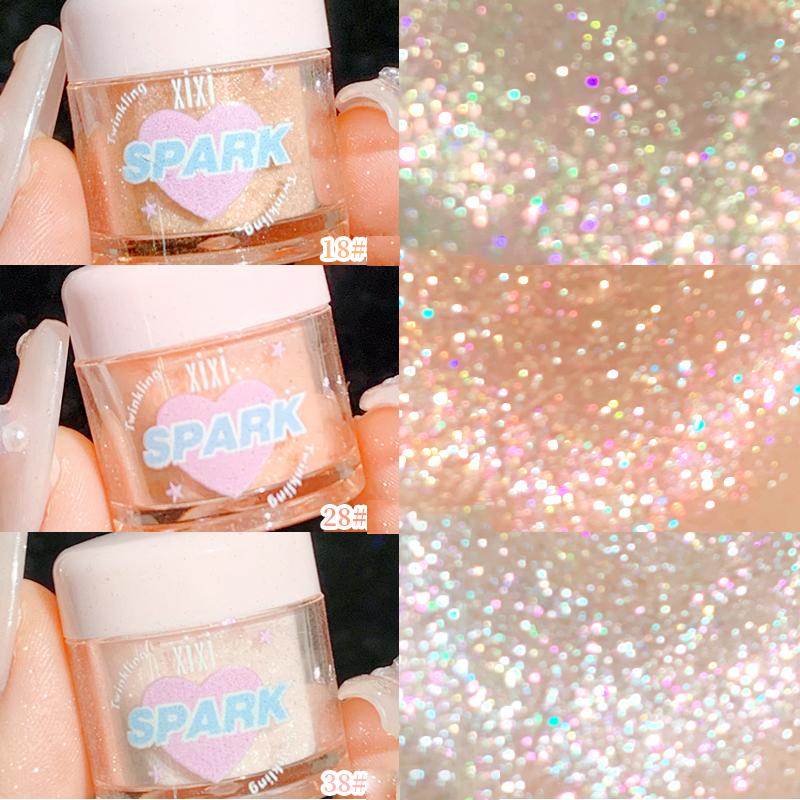 Glitter Highlighter Powder Sparkling Eyeshadow Makeup Face Brightening Pearl Three-dimensional Highlight Powder Shimmer Cosmetic