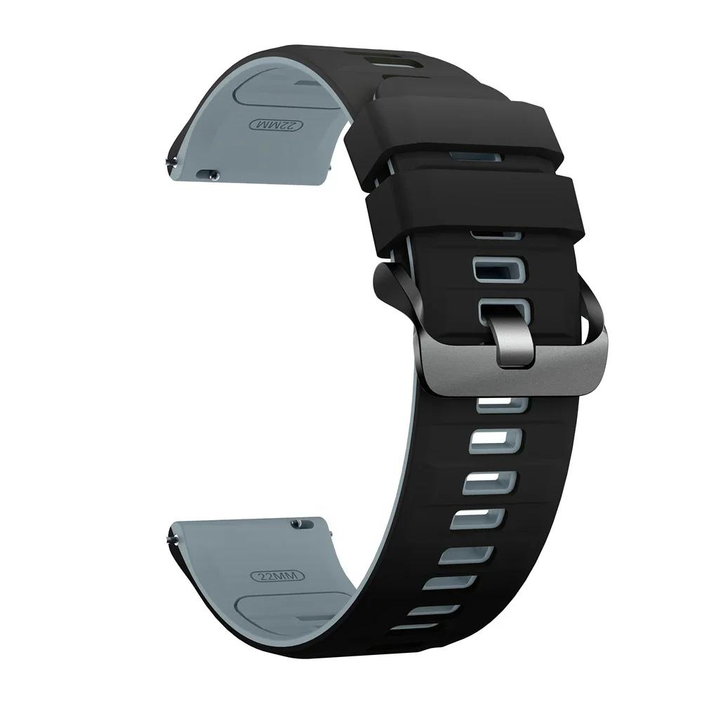 22 мм силиконовые ремешки для часов для TicWatch Pro 3 Ultra GPS GTX GTW Спортивный браслет Ремень для TicWatch Pro 2021 GTH 2 S2 E2 Мягкий ремешок