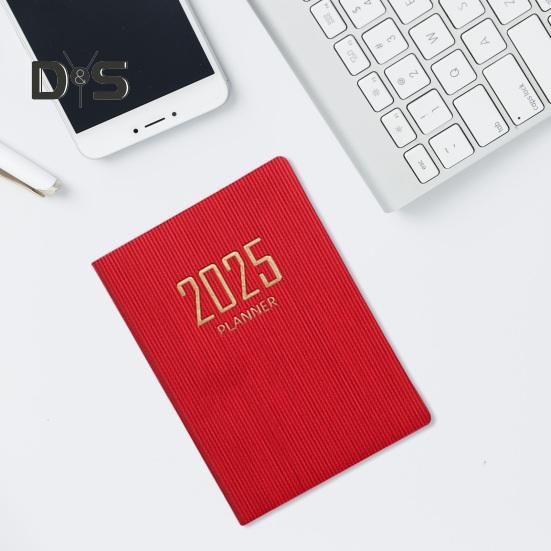 Плотная бумага Блокнот Гладкое письмо Без растекания чернил Обложка из искусственной кожи 2025 Планировщик Устойчивый к чернилам бумажный планировщик