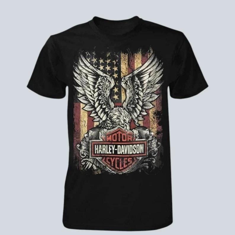 Freedom Graphic T-Shirt Men Black Short Sleeve Crew Neck Tee