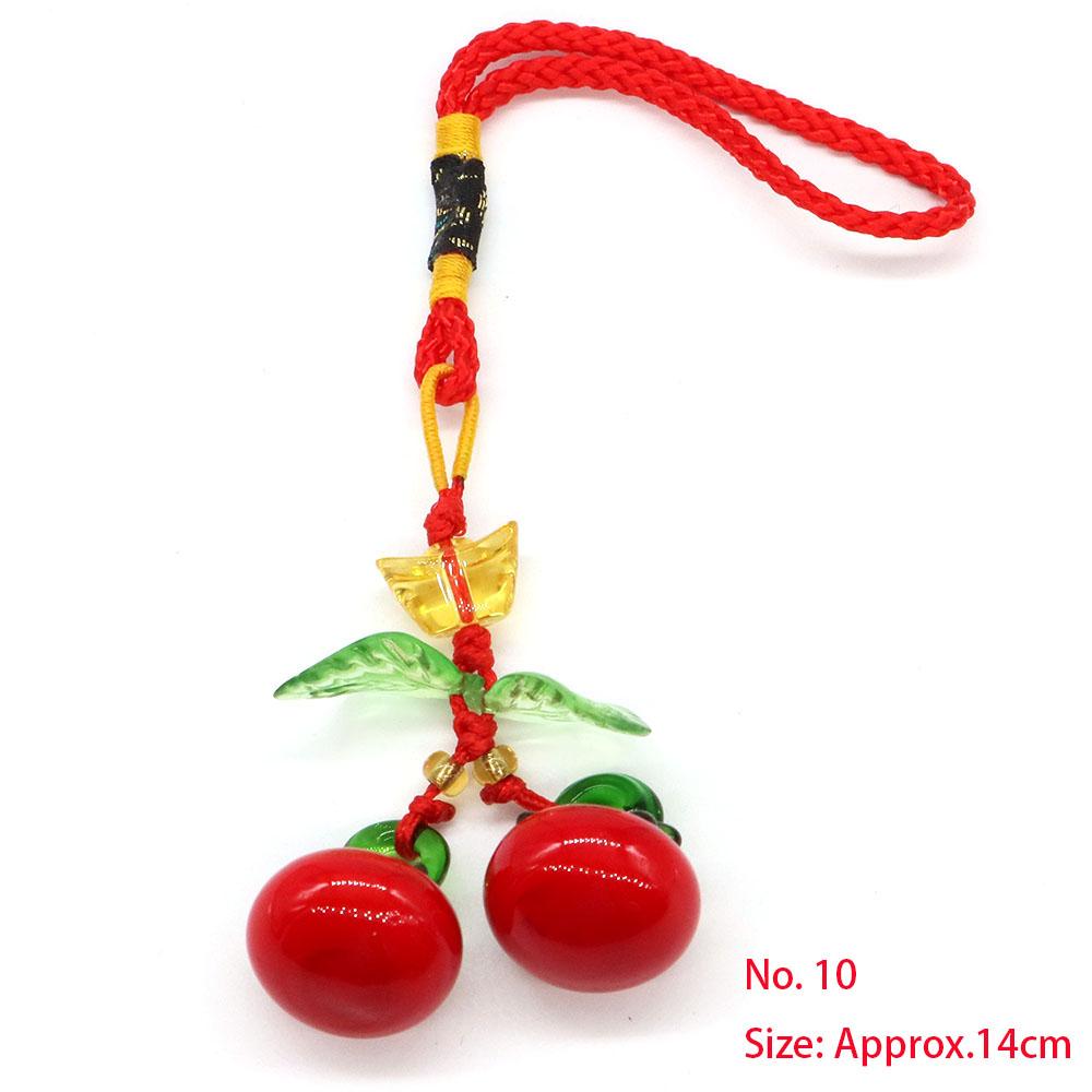 Mascot Wealth Lucky Brass Coin Chili Cabbage Tomato Keychain Chinese Knot Car Bag Hanging Ornament Fengshui Home Decoration Gift