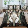 Western Tribe Duvet Cover Set 1*Duvet Cover+2*Pillowcase Ethnic Style Feather Wolf Print Aztec Soft Comfortable Bedding Set