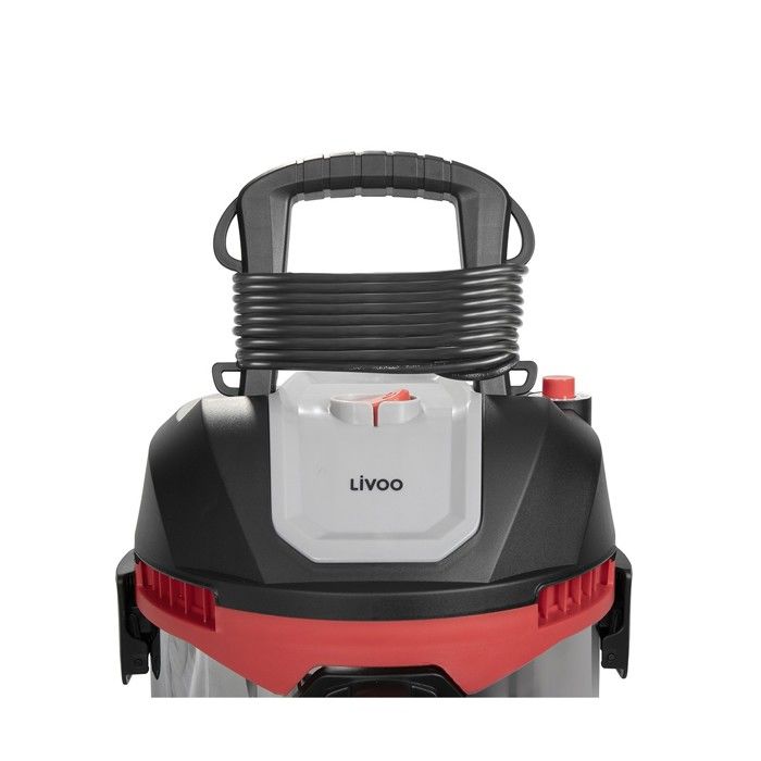 Aspirateur Eau Et Poussière - LIVOO - DOH124 - Cuve Inox 23L - Flexible 1,8m - 5 Roulettes Multidirectionnelles