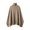 Spring Autumn Wool High Neck Shawl Women's Medium-Length Korean Version of Sleeveless Casual Pullover Wool Cape Jacket
