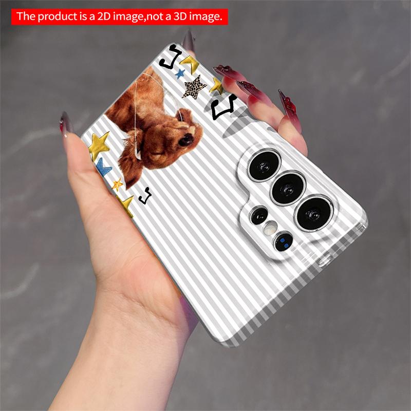 2DFlat Samsung phone case Cute Dog Listening to Music with Stars and Notes Applicable to Galaxy S22 S23 S24 S25ULTRA S26 A12 A13 A14 A15 A16