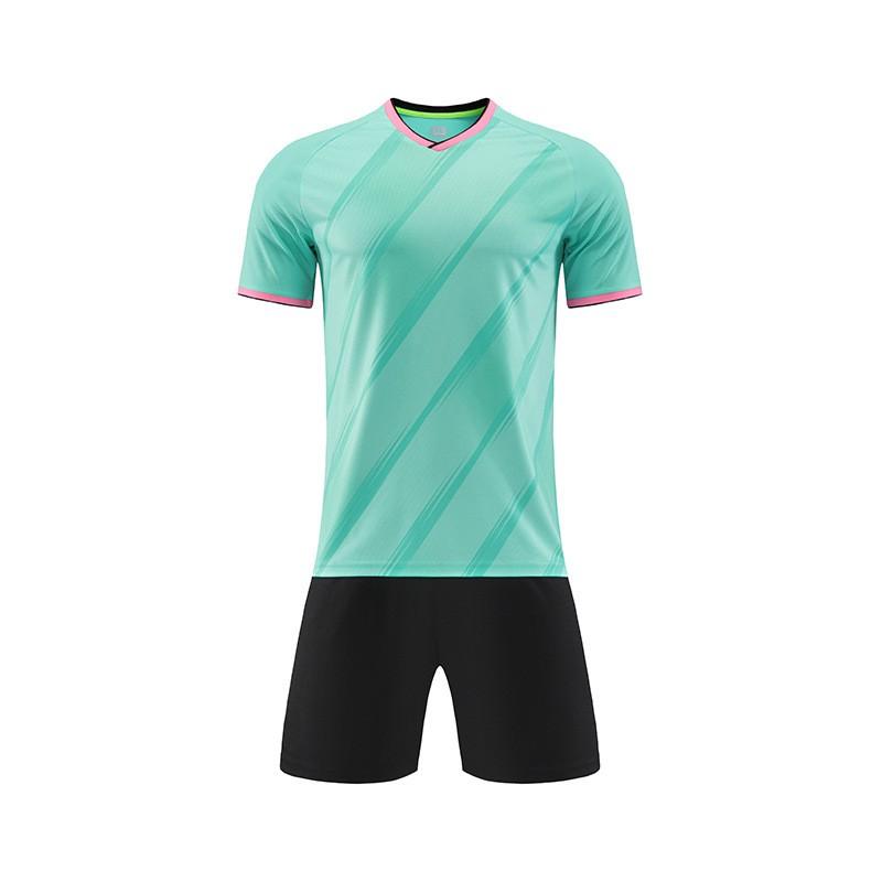 Kids Adult Striped Soccer Jersey Set School Sports Games Training