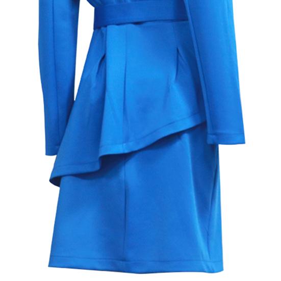 1 Set Women Blazer Skirt Solid Color Slim Buttons Lace-up Skirt Suit Office