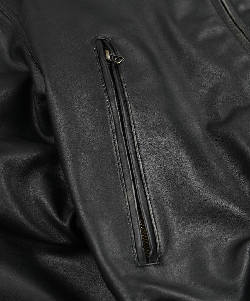 FRIZMWORKS Patina Cowhide Tanker Jacket _ Washed Black