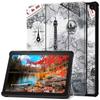 PU Leather Trifold Stand Cover Auto Wake/Sleep Folio Protective Case Hard Shell Stand Cover for All-New  Fire HD 10 Tablet