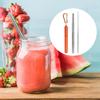 Portable Stainless Steel Retractable Straw Reusable Straw Cleaning Brush Kit for Picnic Orange