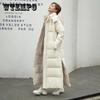 WTEMPO Женские зимние длинные куртки с капюшоном, боковые разрезы, ветрозащитные, утепленные, пуховые пальто, большие размеры, хлопковые парки с подкладкой