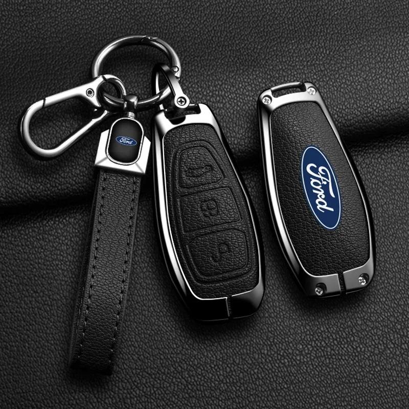 Car Sticker 2026 Ford New 2025 Hot Zinc Alloy Car Key Case Cover Key Bag Protector for Ford ST Line Fiesta Focus Mondeo Ecosport