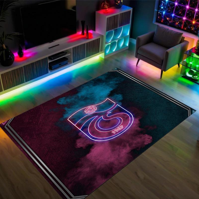 Trabzonspor FC Design Crystal Velvet Carpet Cozy Non?Slip Printed Rug For Bedroom Living Room Entrance