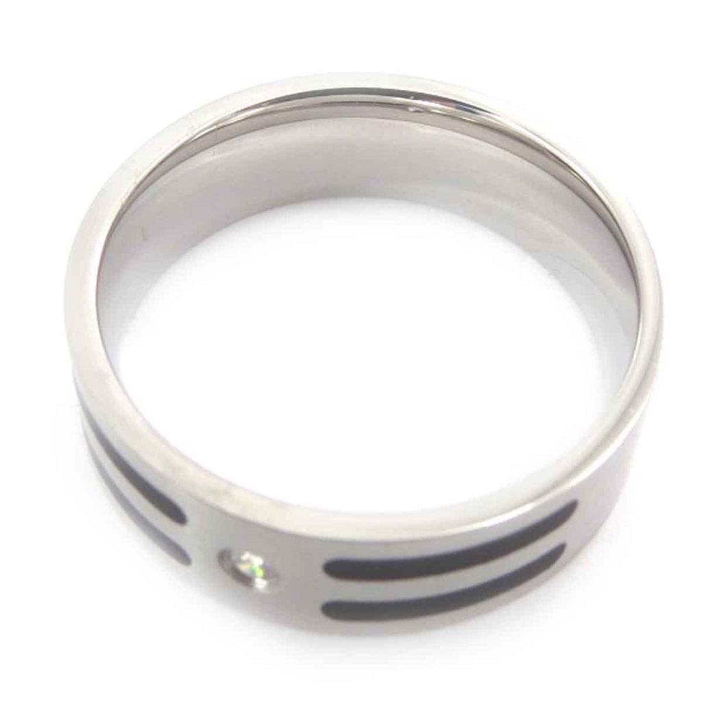 Стальное кольцо "Tony" Черное серебро