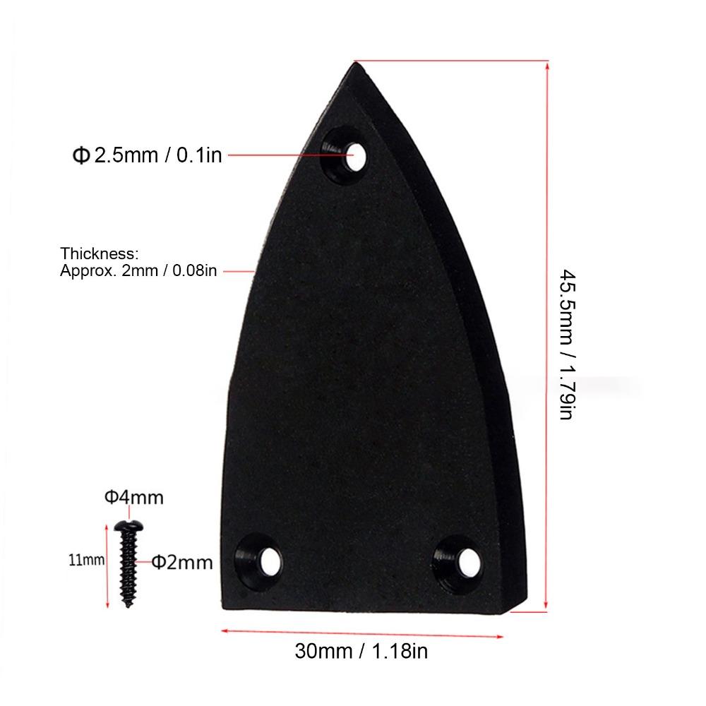 3PCS 3 Holes Design Truss Rod Cover Black Color Guitar Adjustment Rod Cover Guitar Maintenance