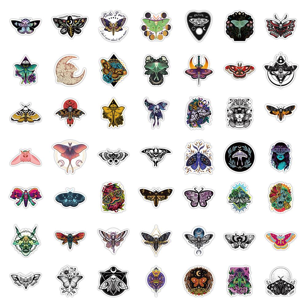 10/50 ретро наклейки-призрак-бабочка мотыльки граффити наклейки для DIY багаж ноутбук скейтборд мотоцикл велосипед наклейки