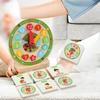 Time Learning Teaching Aid Wooden Clock Kids Toy Motor Skill with Cards Montessori