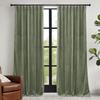 Sage Green Velvet Curtains 84 Inches, Room Darkening Super Soft Velvet Drapes with Pleat Tape for Living Room