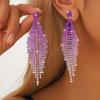 Женские легкие роскошные ромбовидные длинные серьги-кисточки с блестящими кристаллами