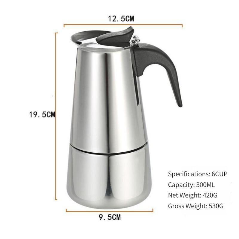 Stainless Steel Coffee Pot Espresso Mocha Pot With Small Electric Stove Portable Household Coffee Utensil Set